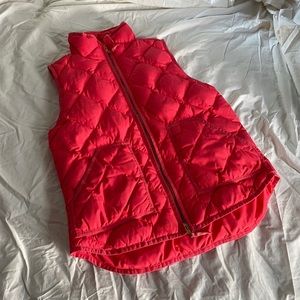 J. Crew Hot pink puffer vest